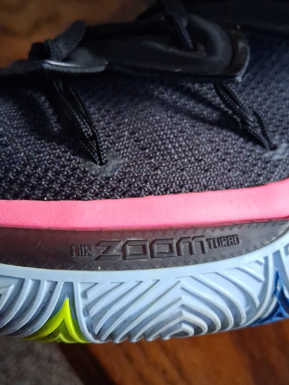 Nike Kyrie 5 "Just Do It" Black Mesh Pink Blue Basketball Sneakers Men's Size 12 - Picture 12 of 14